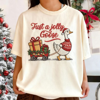Goose Game - Hilarious Holiday Embroidered Comfort Colors T-shirt - Thegiftio UK
