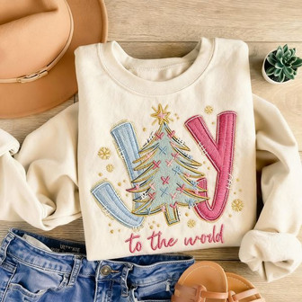 Faithful Coquette Christmas Embroidered Sweatshirt for Her - Thegiftio