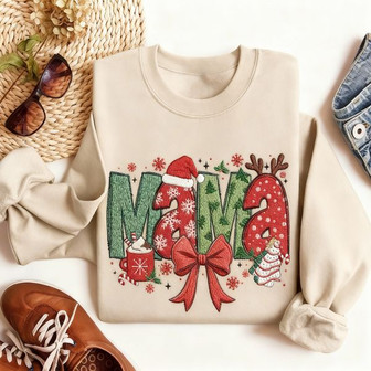 Festive Mama Embroidered Sweatshirt - A Heartwarming Xmas Gift - Thegiftio