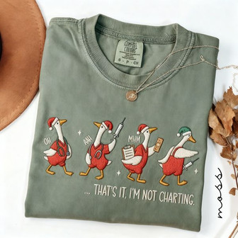 Holiday Hero Nurse - Embroidered Comfort Colors T-shirt Gift - Thegiftio