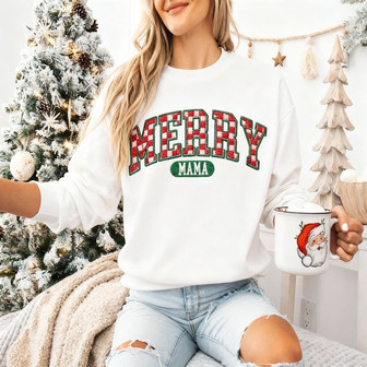 Holiday Joy Embroidered Sweatshirt Gift for the Merry Mama - Thegiftio