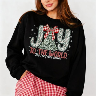 Joyful Christian Embroidered Sweatshirt for Christmas - Thegiftio