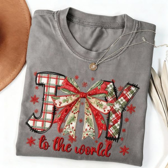 Joyful Noel - Embroidered Comfort Colors T-shirt - Thegiftio