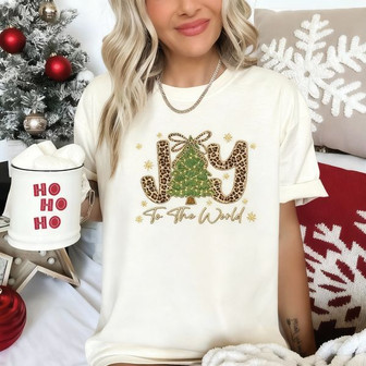 Leopard Joy Embroidered Comfort Colors T-shirt - World Xmas Style - Thegiftio