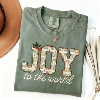 Uplifting Joy - Embroidered Comfort Colors T-shirt for Holidays - Thegiftio