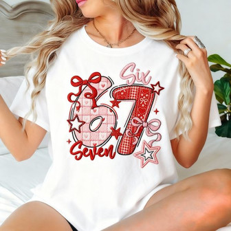 67 Love Heart Embroidered Unisex T-shirt - Retro Valentine Vibe - Thegiftio UK