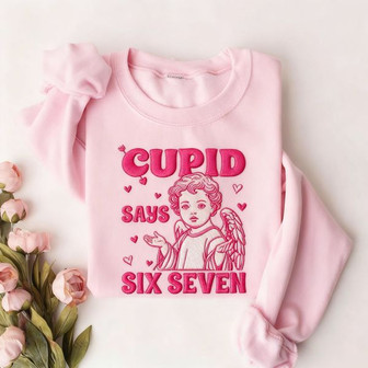 Charming Cupid Says 67 Embroidered Sweatshirt - Ideal Valentine Gift - Thegiftio UK