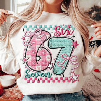 Cherish Love - 6 & 7 Valentine Embroidered Sweatshirt Gift - Thegiftio UK