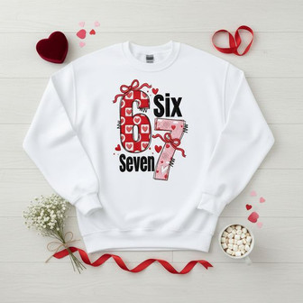 Six Seven 67 Love Day Embroidered Sweatshirt for Valentine's Fun - Thegiftio UK