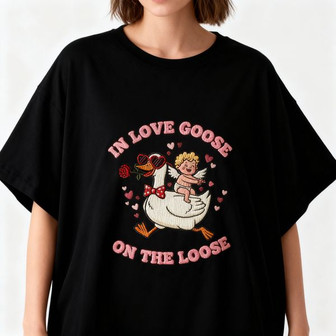 Amusing Embroidered Unisex T-shirt for a Loving Valentine's Day - Thegiftio UK