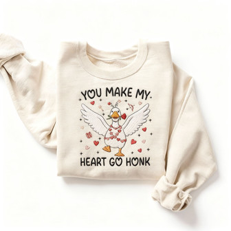 Hilarious Goose Valentine Embroidered Sweatshirt Gift Idea - Thegiftio UK