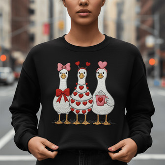 Hilarious Valentine's Goose Embroidered Sweatshirt Gift for Her - Thegiftio UK