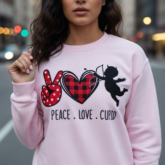 Romantic Valentine's Cupid Embroidered Sweatshirt Gift Idea - Thegiftio UK