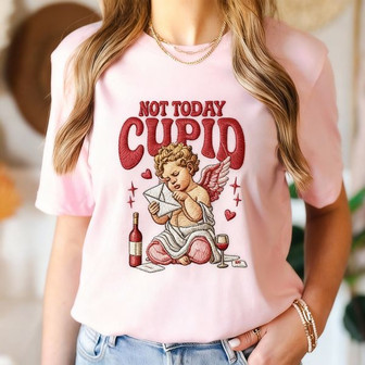Sarcastic Wine Lover Valentine Embroidered Comfort Colors T-shirt - Thegiftio UK