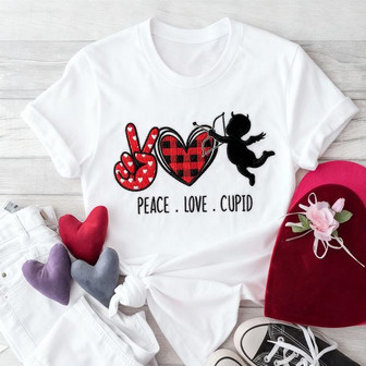 Vintage Charm - Embroidered Unisex T-shirt for Peace Love Cupid Fans - Thegiftio UK