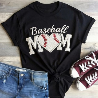 Cheer Proud Mom Embroidered Unisex T-shirt - Baseball Game Day Love - Thegiftio UK