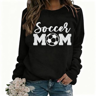 Chic Game Day Embroidered Sweatshirt for Soccer Moms  - Thegiftio UK