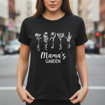 Embroidered Birth Flower Garden Unisex T-Shirt Gift for Mom - Thegiftio UK
