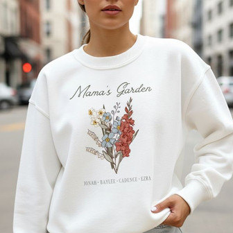 Floral Garden Embrace Embroidered Sweatshirt Gift for Mom - Thegiftio UK