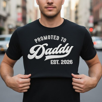 Future Dad 2026 Embroidered Unisex T-Shirt Funny Reveal Gift - Thegiftio