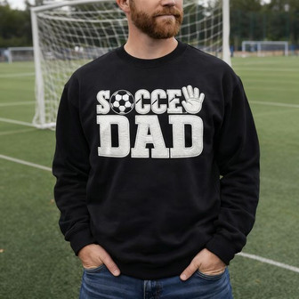 Game Day Soccer Dad Embroidered Crewneck for Him - Thegiftio