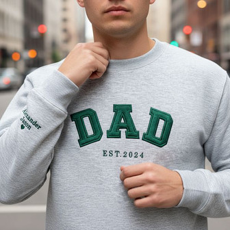 Personalized Father's Day Gift - Custom DAD Embroidered Sweatshirt - Thegiftio
