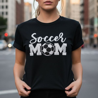 Proud Soccer Mom Embroidered Unisex T-Shirt - Game Day Style Gift - Thegiftio UK