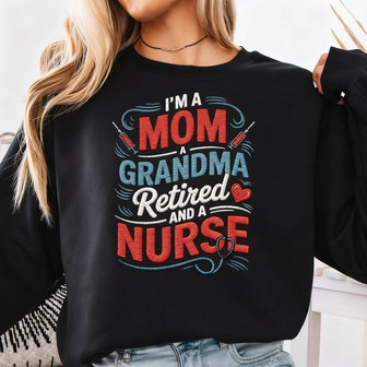 Retirement Gift Idea - Nurse & Grandma Embroidered Sweatshirt - Thegiftio