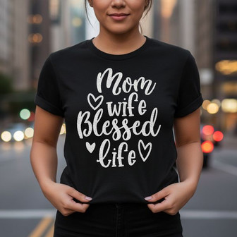 Blessed Mom Wife Life Embroidered Comfort Colors T-Shirt Journey - Thegiftio