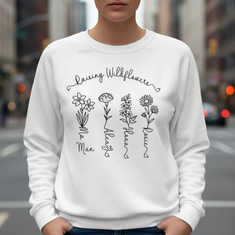 Custom Birth Month Floral Embroidered Sweatshirt Homeschool Mom - Thegiftio UK