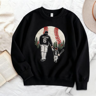 Custom Embroidered Dad's Baseball Team Unisex Sweatshirt Gift - Thegiftio