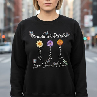 Heartfelt Grandma's Garden Embroidered Sweatshirt Gift - Thegiftio