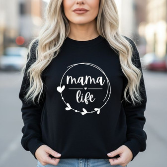 Heartfelt Mom Life Embroidered Sweatshirt - Cozy Comfort Gift - Thegiftio UK