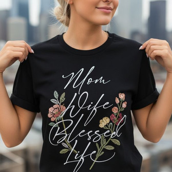 Heartfelt Motherhood With Embroidered Unisex T-shirt for Mom Life - Thegiftio UK