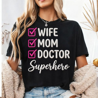 Legendary Woman, Wife Mom Doctor Embroidered T-shirt Gift - Thegiftio