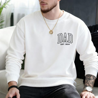 Proud Fatherhood - Embroidered Sweatshirt Gift for Dad Est 2025 - Thegiftio