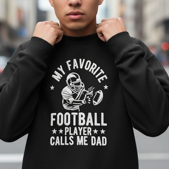 Proud Football Dad Embroidered Sweatshirt Game Day Gift - Thegiftio