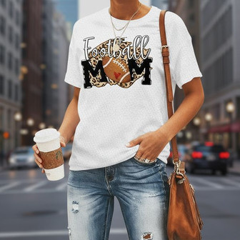 Proud Football Mom Embroidered Unisex T-Shirt Game Day - Thegiftio