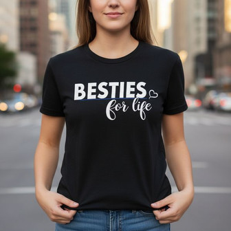 Besties For Life - Mommy & Me Embroidered Unisex T-shirt Gift Set - Thegiftio