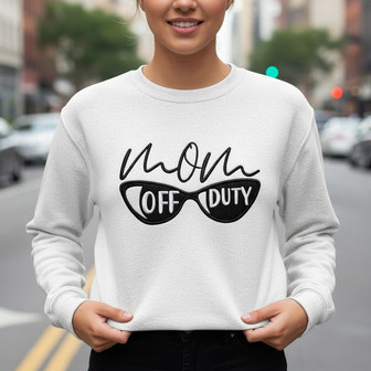 Maternal Break, Off Duty Mama Embroidered Sweatshirt Gift - Thegiftio UK