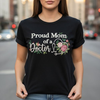 Proud Doctor Mom Heart - Embroidered Comfort Colors T-shirt Gift - Thegiftio UK