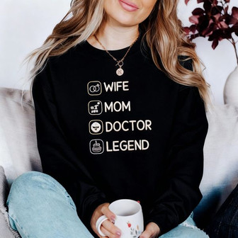 Proud Doctor's Mom - My Favorite Hero Embroidered Sweatshirt - Thegiftio UK