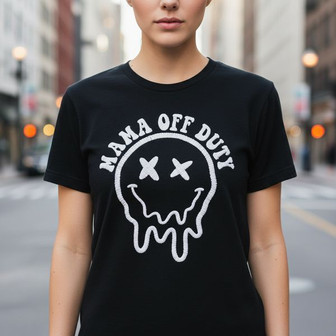 Weekend Ready - Off-Duty Mama Embroidered Comfort Colors T-shirt - Thegiftio UK