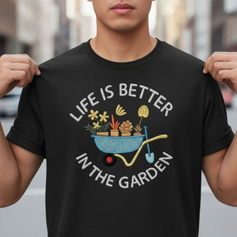 Botanical Bliss - Gardener's Embroidered Unisex T-shirt Gift - Thegiftio UK