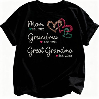 Custom Great Grandma Embroidered Comfort Colors T-shirt Gift - Thegiftio