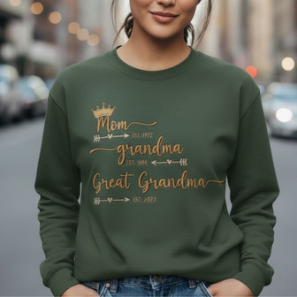 Custom Mama Est. Year Embroidered Sweatshirt Gift - Thegiftio UK