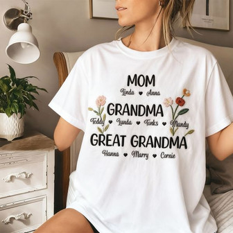 Custom Mama Love Embroidered Comfort Colors T-shirt Keepsake - Thegiftio UK