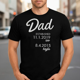 Customized Fatherhood Year Embroidered Unisex T-shirt Keepsake - Thegiftio UK