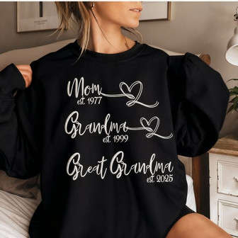 Generational Love - Custom Est. Mom Grandma Embroidered Sweatshirt - Thegiftio