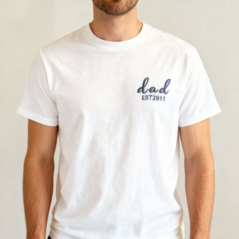 Heartfelt Family Gift - Papa/Dad Embroidered Unisex T-shirt - Thegiftio UK